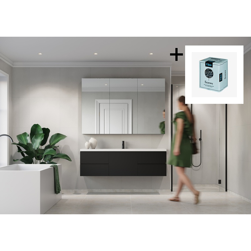 Baderomspanel Fibo 2145-TM6060 Grey Cement med Monteringsskruer