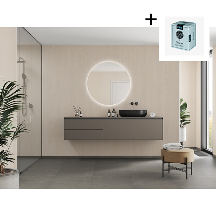 Baderomspanel Fibo 2159-M00 Light Wood med Monteringsskruer