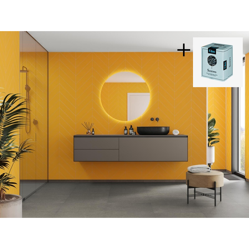 Baderomspanel Fibo 2167-M78 Deep Yellow med Monteringsskruer