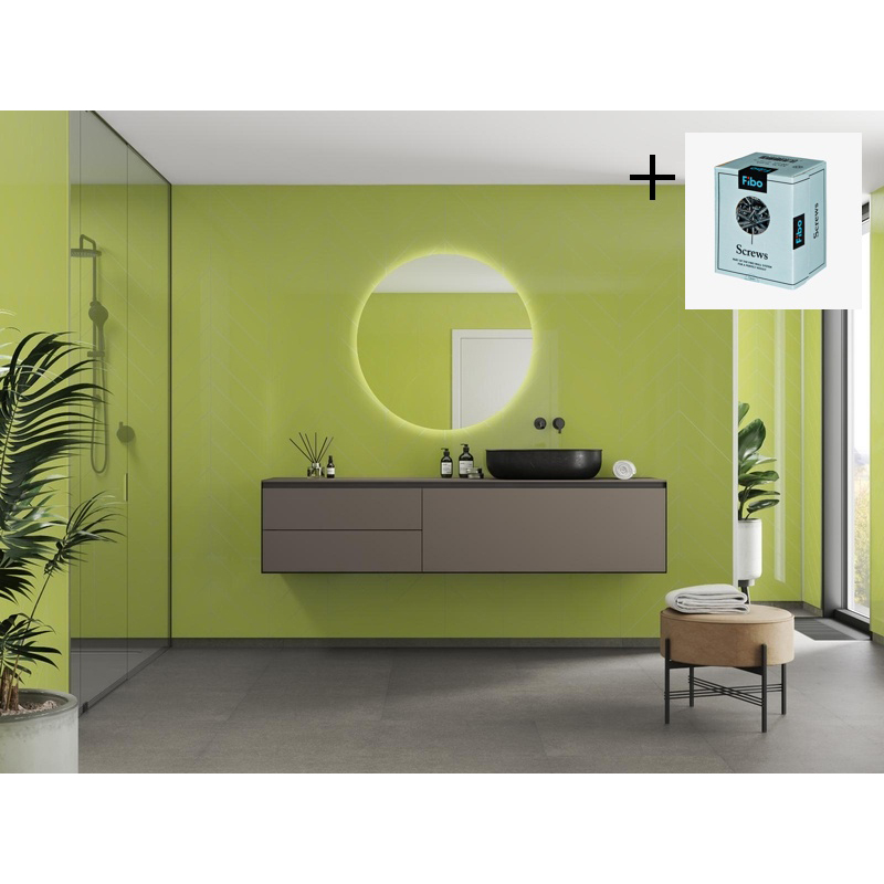 Baderomspanel Fibo 2446-M78 Lime med Monteringsskruer