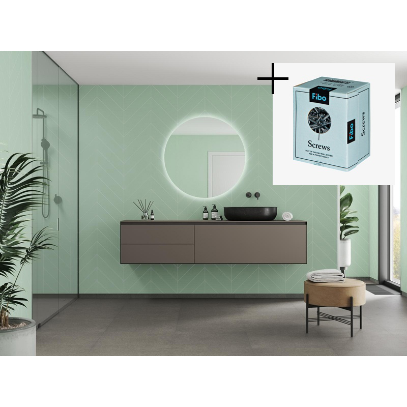 Baderomspanel Fibo 3085-M78 Light Green med Monteringsskruer
