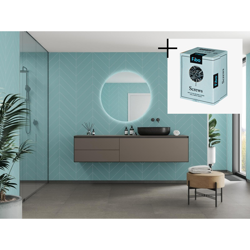 Baderomspanel Fibo 3212-M78 Aqua Mint med Monteringsskruer