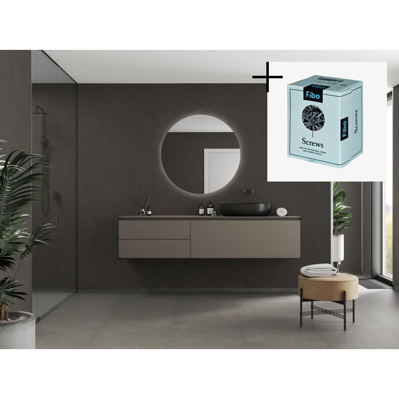 Baderomspanel Fibo 4003-M10 Grey Terrazzo med Monteringsskruer