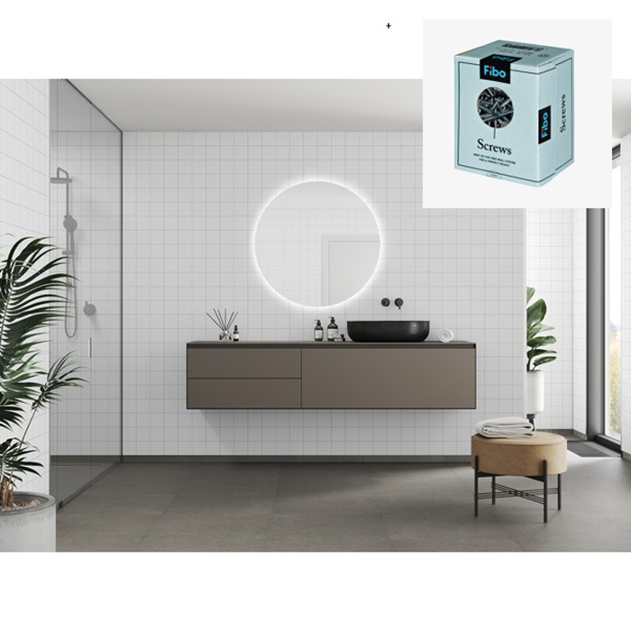 Baderomspanel Fibo 9004-M1010 Go Blue med Monteringsskruer