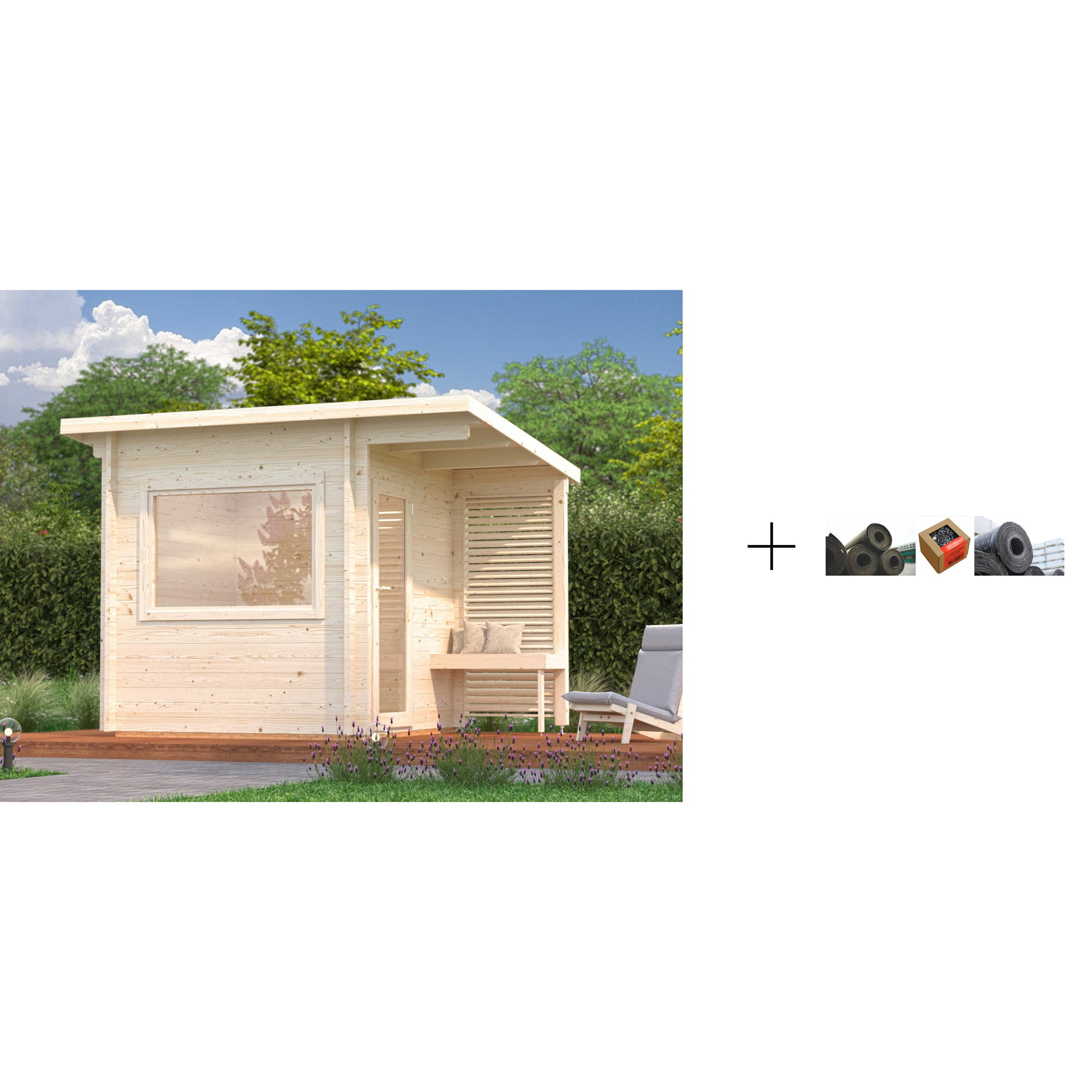 Badstuhus Palmako Sanna 4,1 m2 med Papp, Spiker og SBS Takbelegg