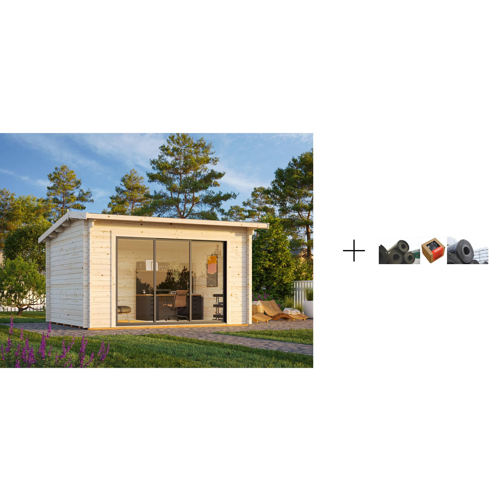 Hagestue Palmako Ines 11,1 m2 med Papp, Spiker og SBS Takbelegg