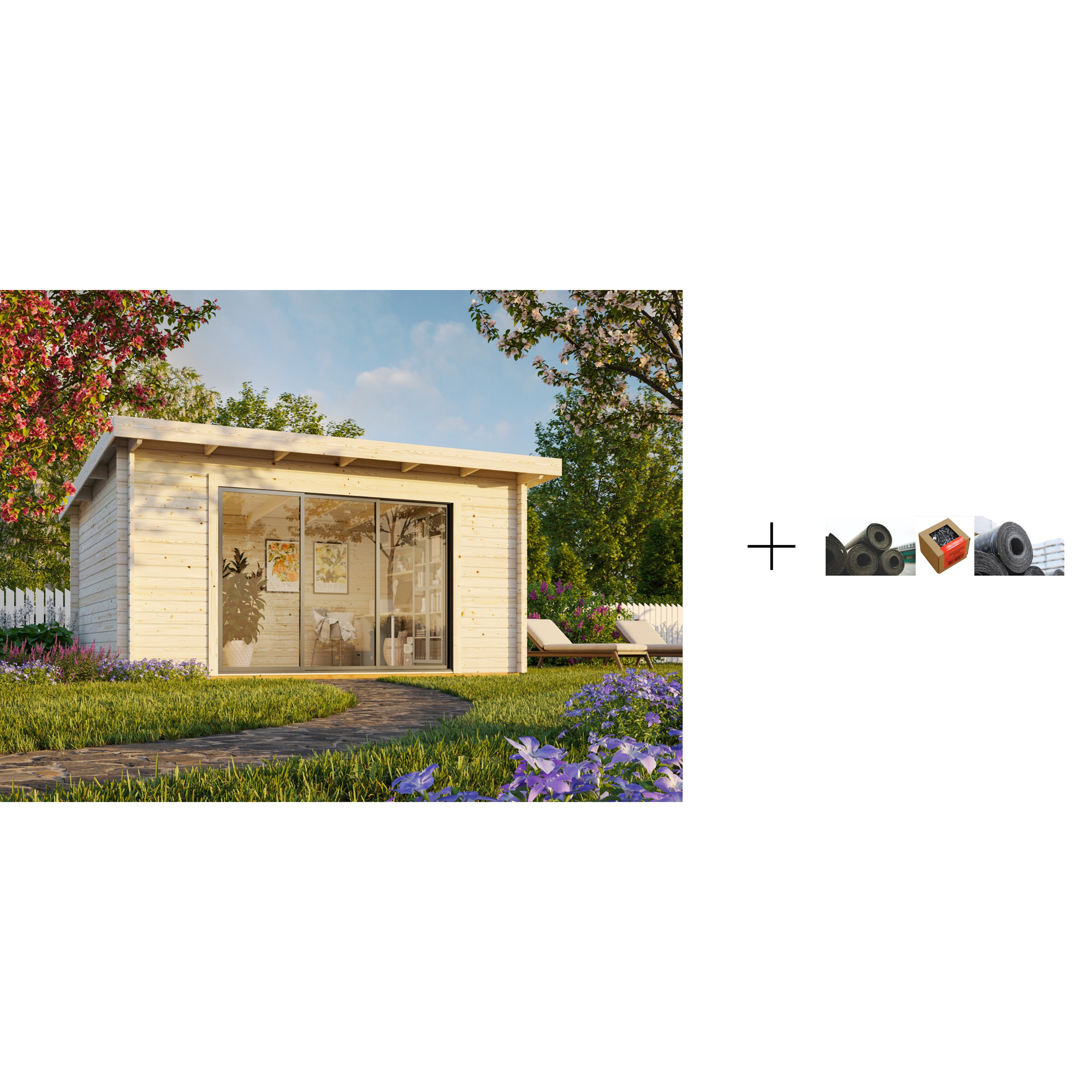 Hagestue Palmako Lea 14,2 m2 med Papp, Spiker og SBS Takbelegg