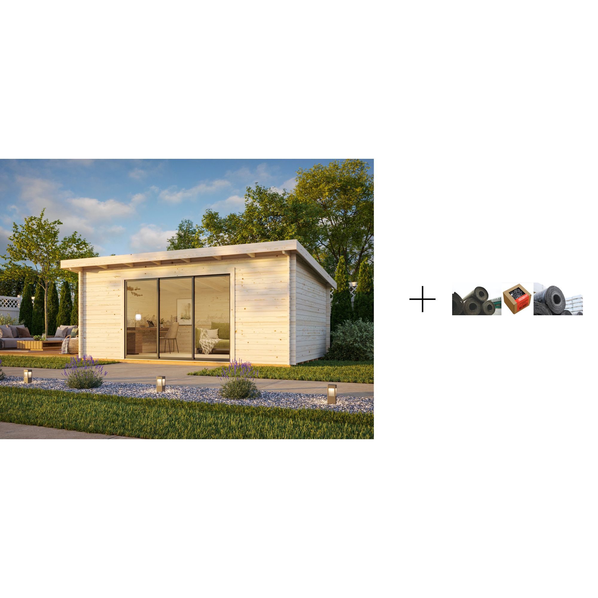 Hagestue Palmako Lea 19,4 m2 med Papp, Spiker og SBS Takbelegg