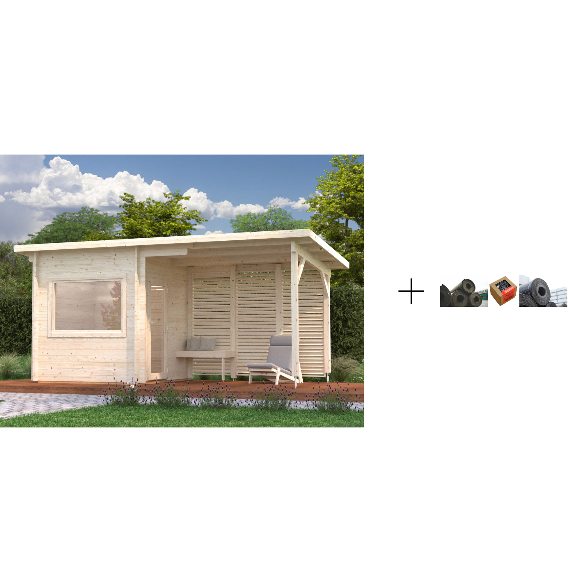 Badstuhus Palmako Sanna 4,1 + 5,9 m2 med Papp, Spiker og SBS Takbelegg