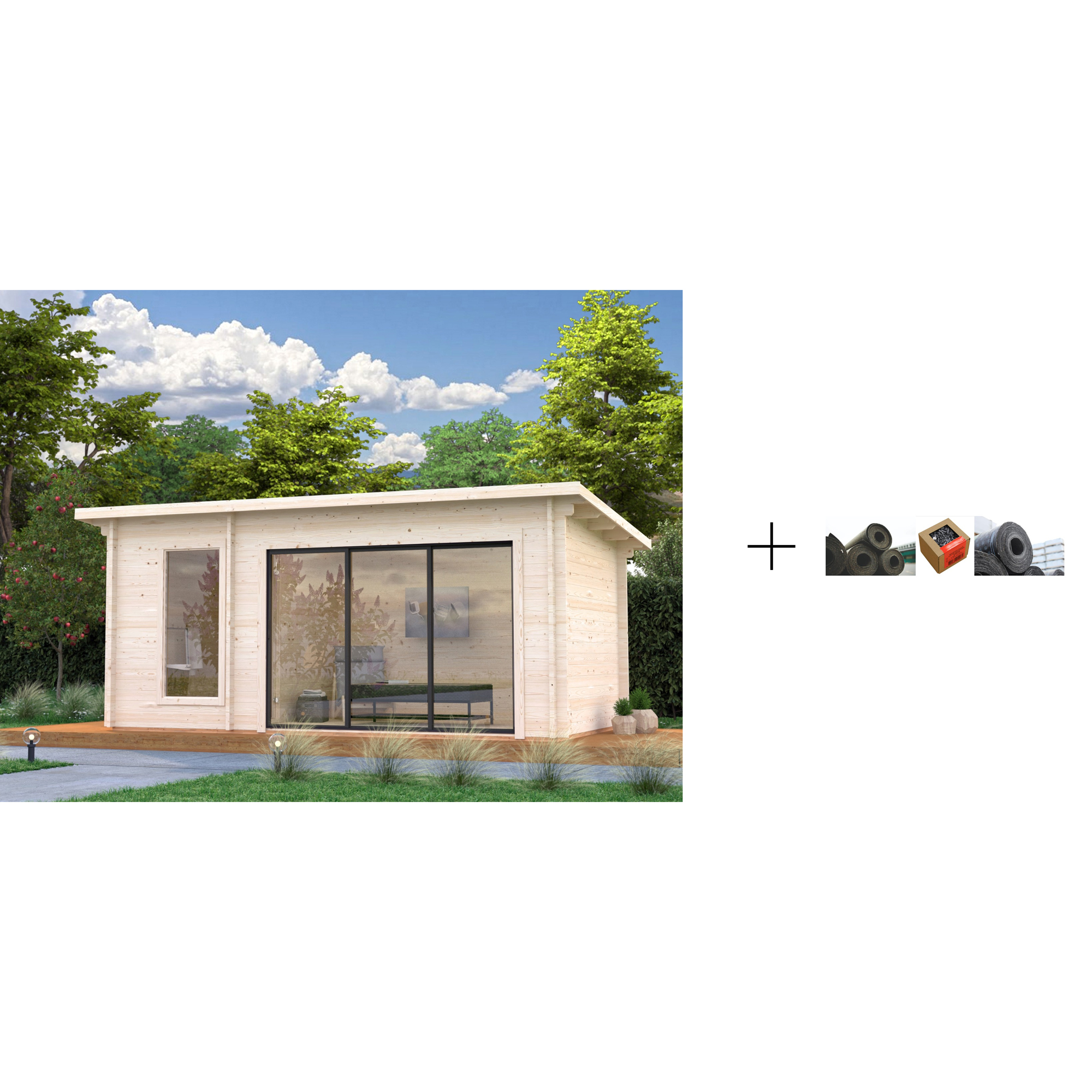 Badstuhus Palmako Sanna 12,8 m2 med Papp, Spiker og SBS Takbelegg