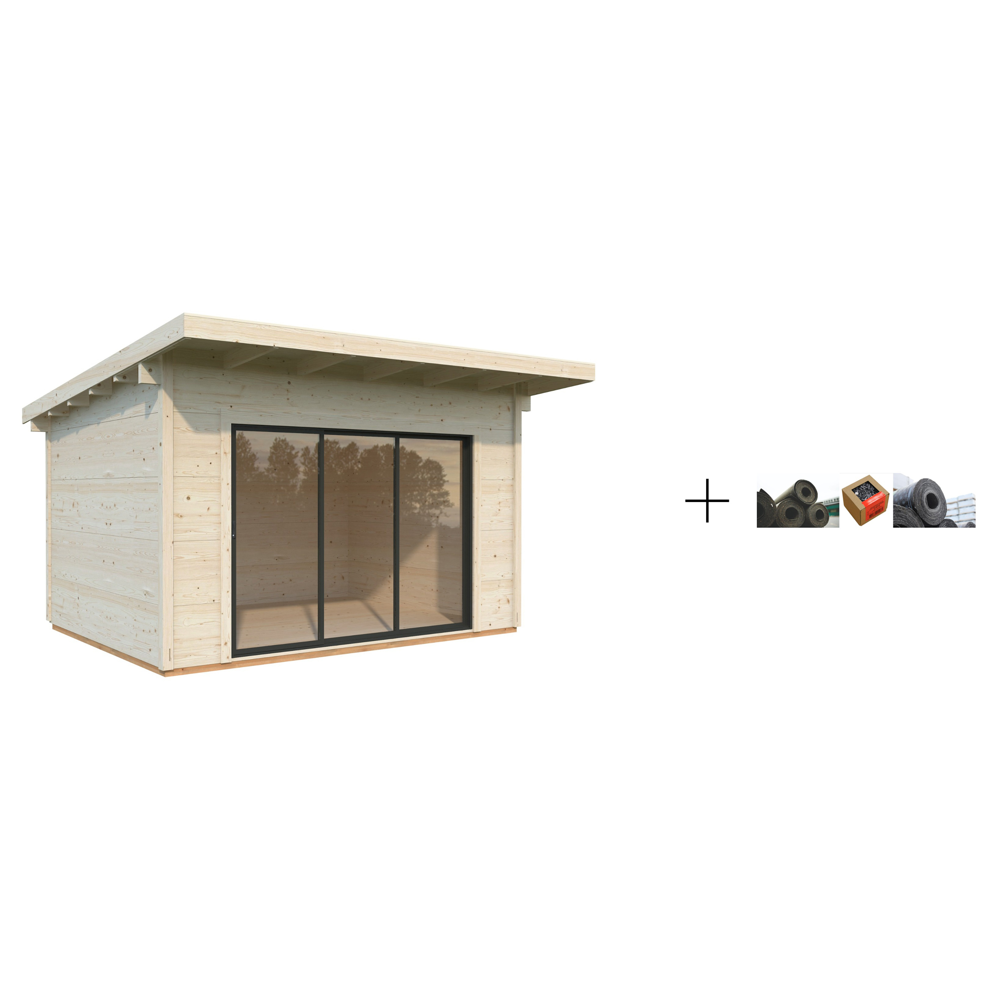 Hagestue Palmako Grace 11,2 m2 Slide Plus med Papp, Spiker og SBS Takbelegg