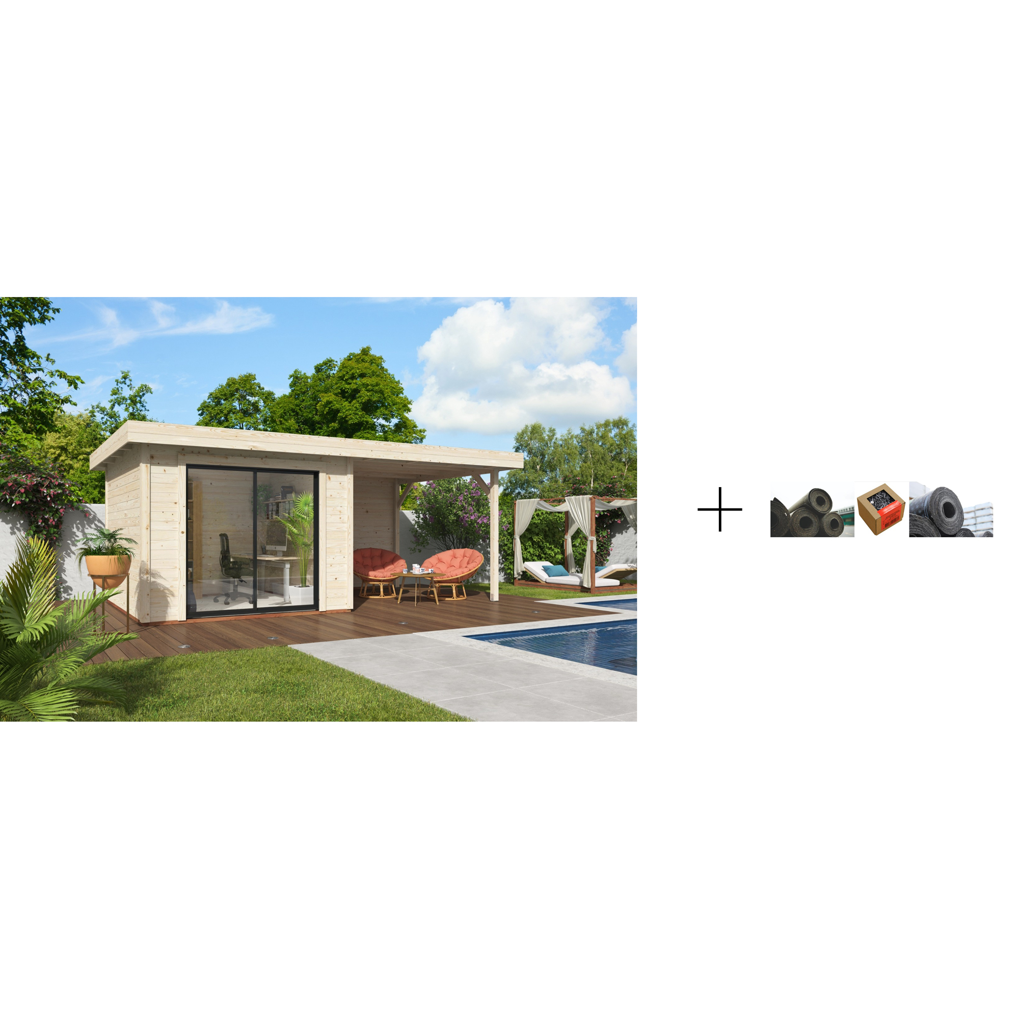 Hagestue Palmako Lydia 8,0+7,6 M2 Slide med Papp, Spiker og SBS Takbelegg