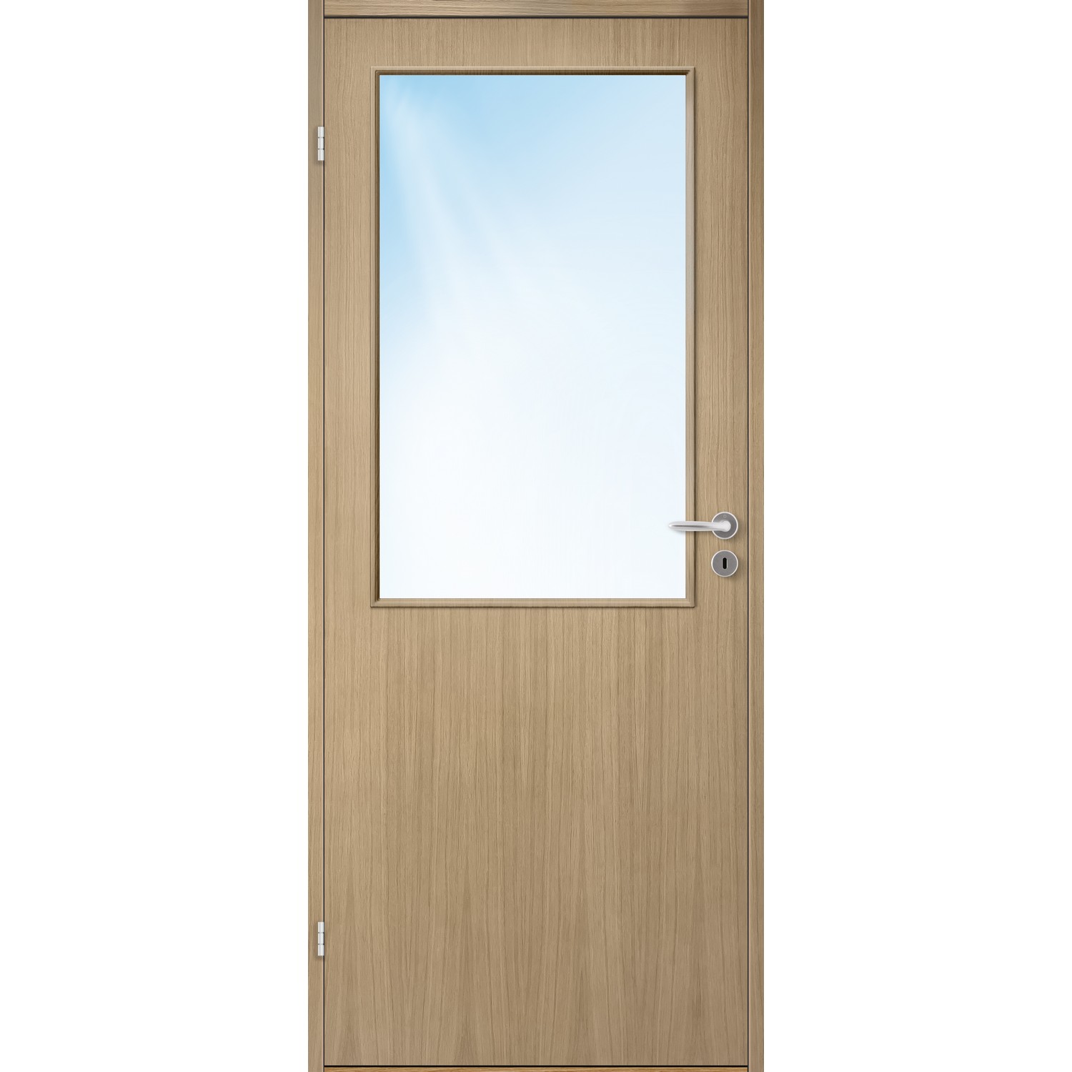 Innerdør Bygg1 Sans HW Finer Eik Klart Glass Hvitlasert