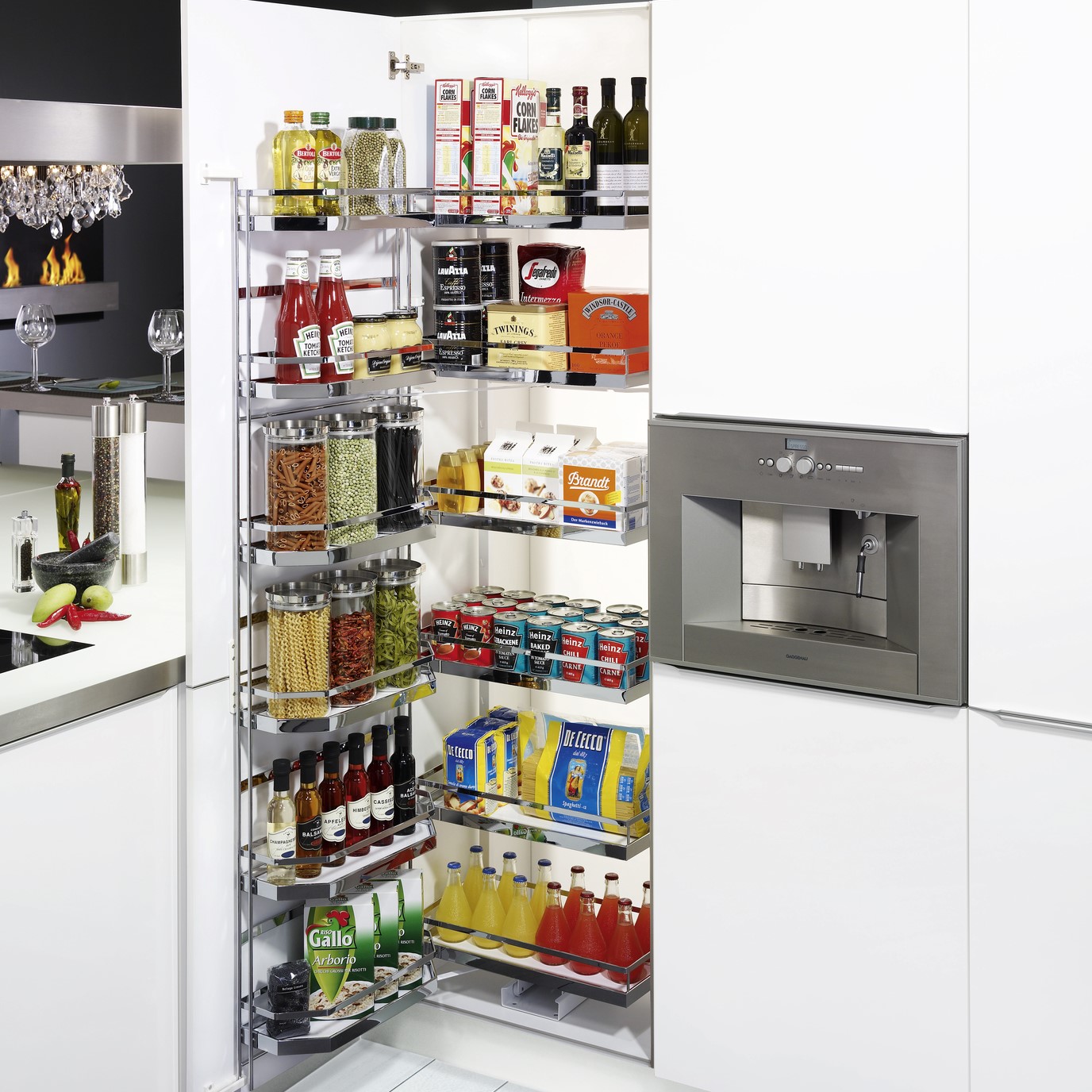 Högskåpsutdrag Theofils Kesseböhmer Tandem Arenaplus Style Antracit, HxL: 1700x500 mm, 6 Hyllor