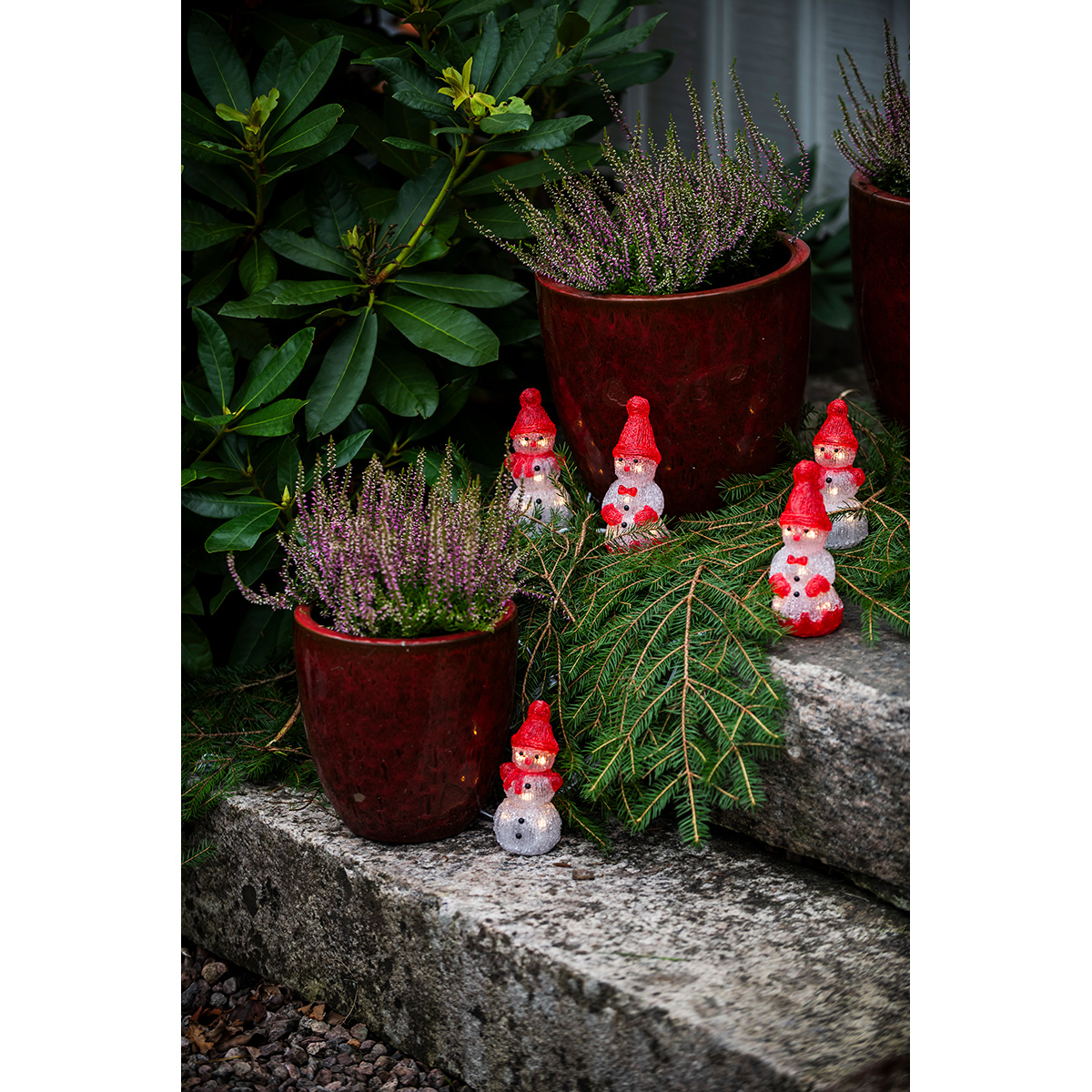 Lyslenke Gnosjö Konstsmide Snømenn 5st LED