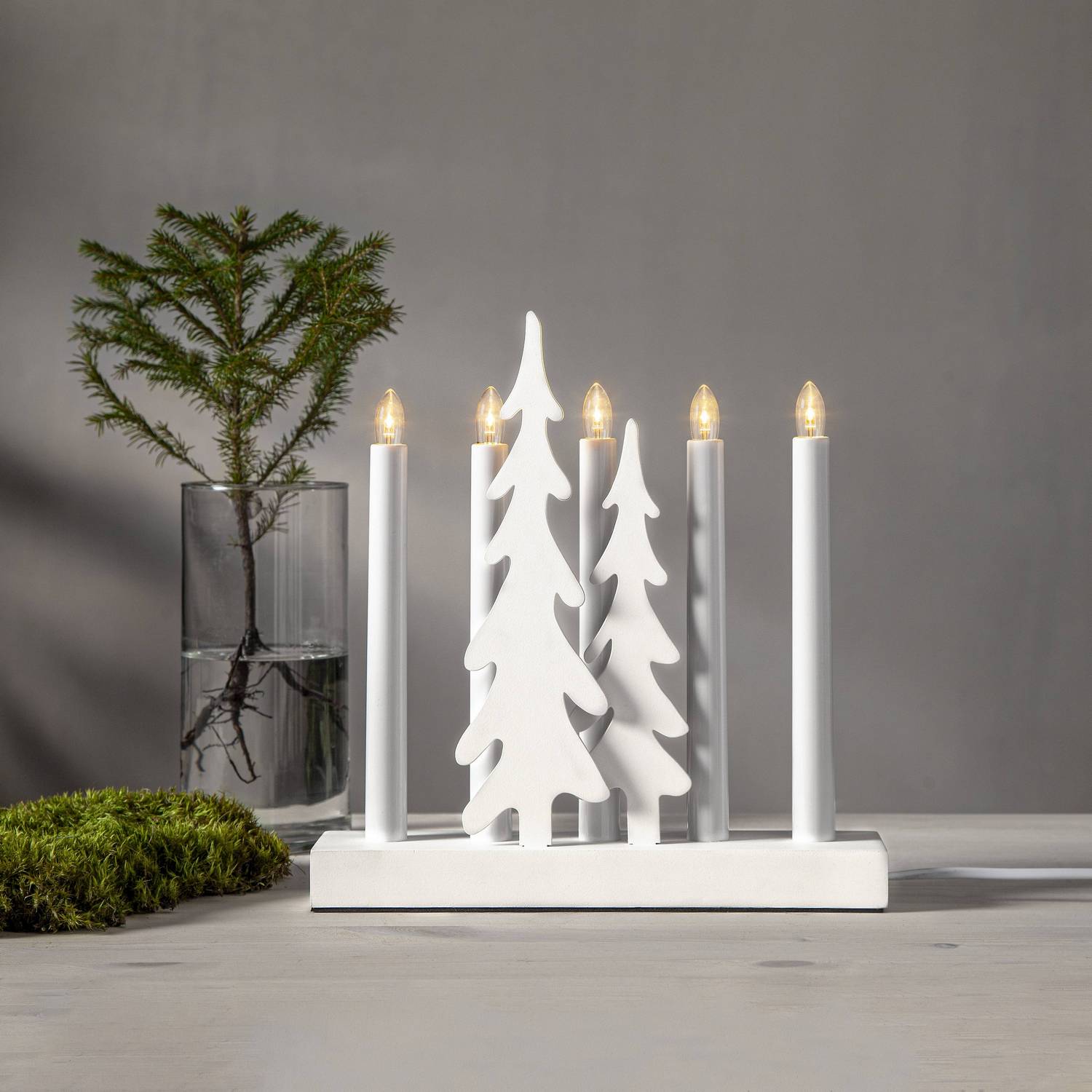 Adventstake Star Trading Skog m. Gran 5 Lys