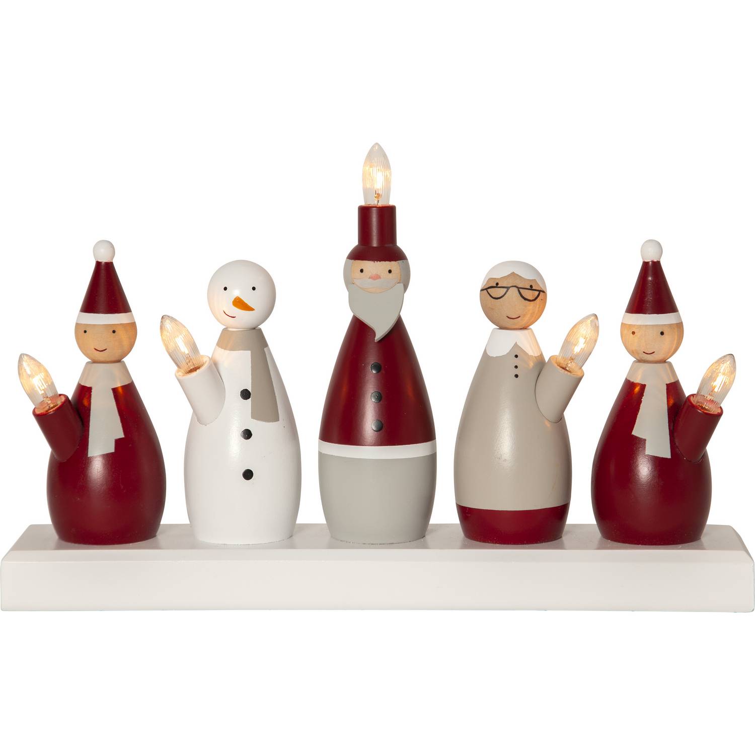 Adventstake Star Trading Nissefamilie 5 Lys