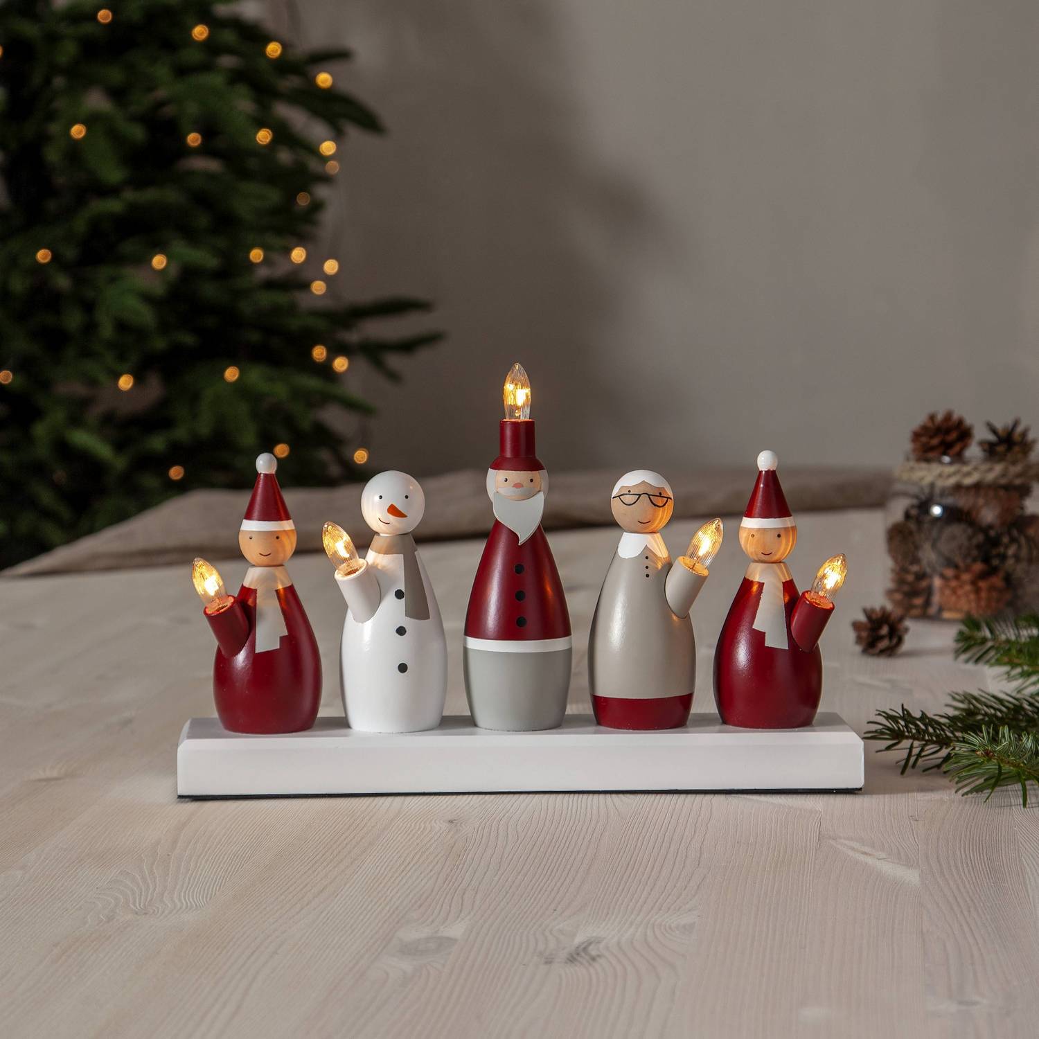 Adventstake Star Trading Nissefamilie 5 Lys