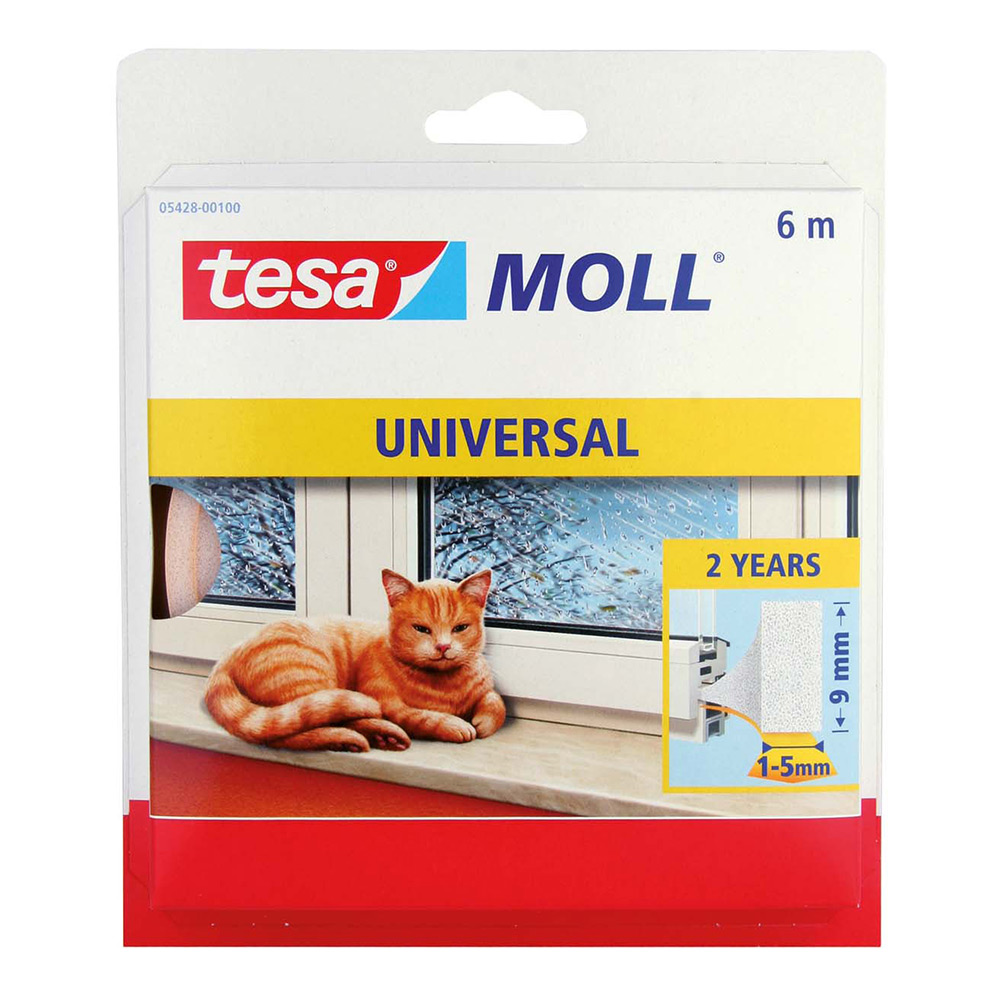 Støvtettende list Tesa Hvit 6 m