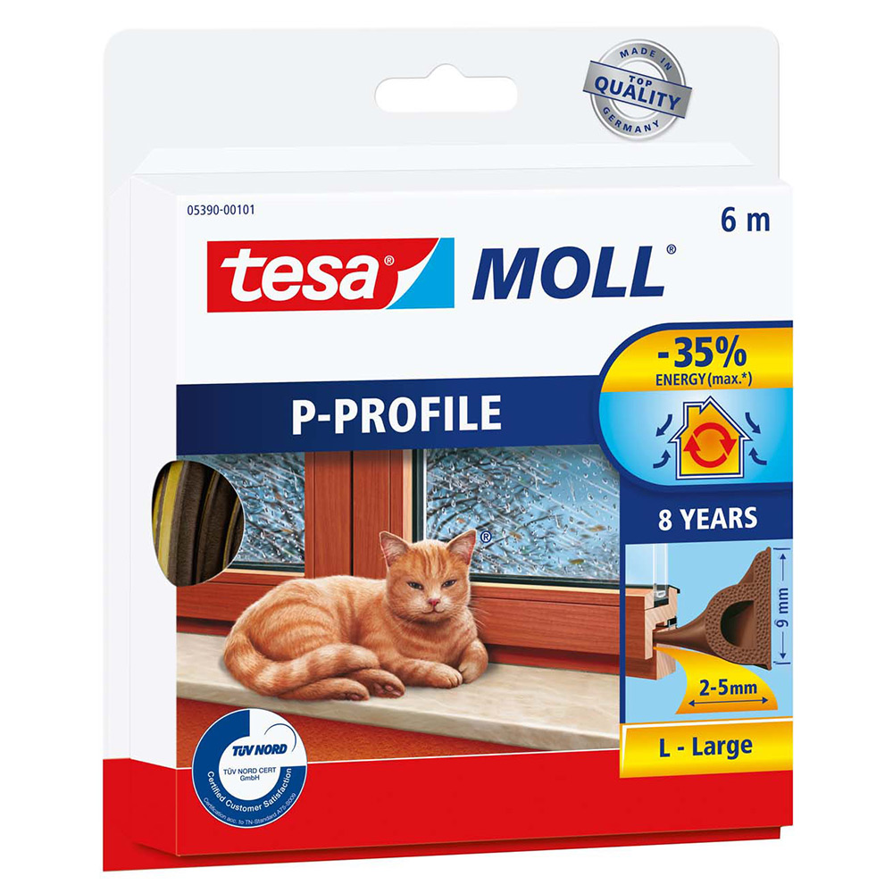 Tetningslist Vindu Tesa P-list Brun 6 m