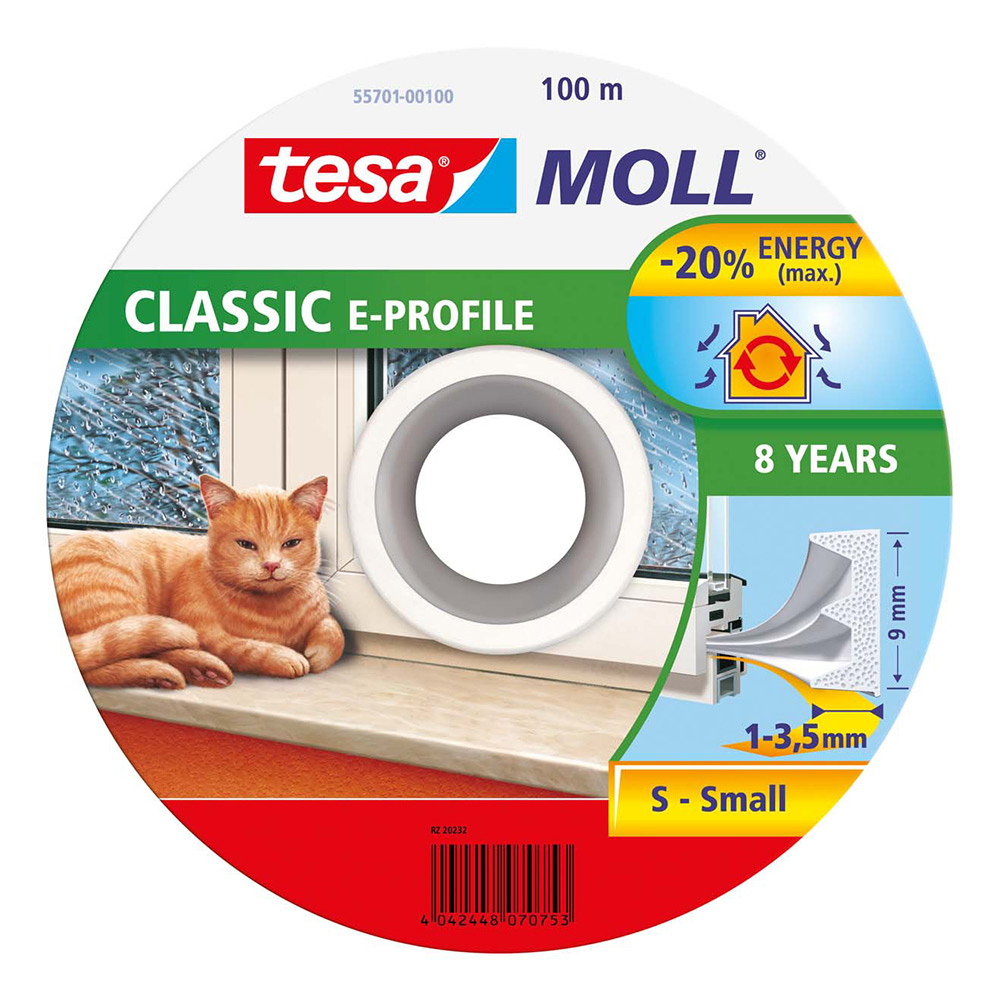 Tetningslist Vindu Tesa E-list Hvit 100 m