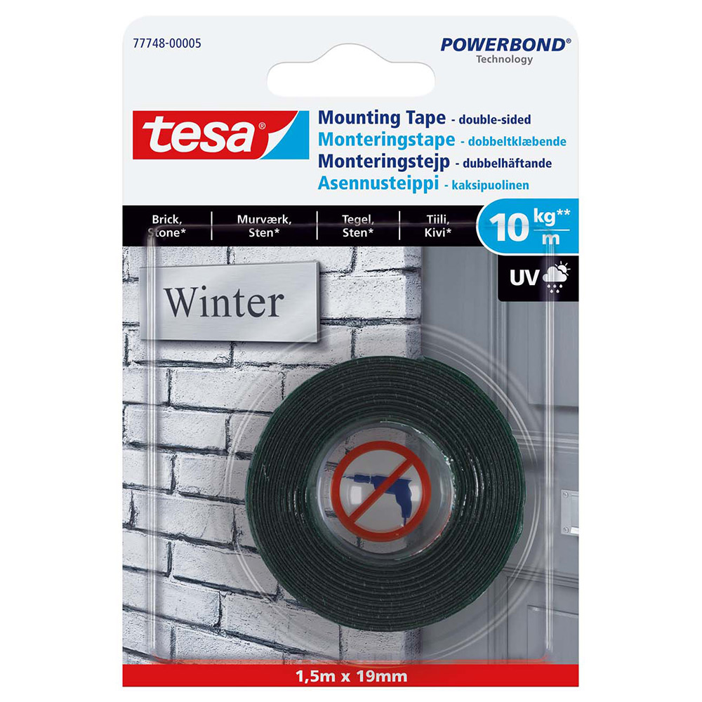 Monteringstape Tesa Utendørs 1,5M x 19 mm