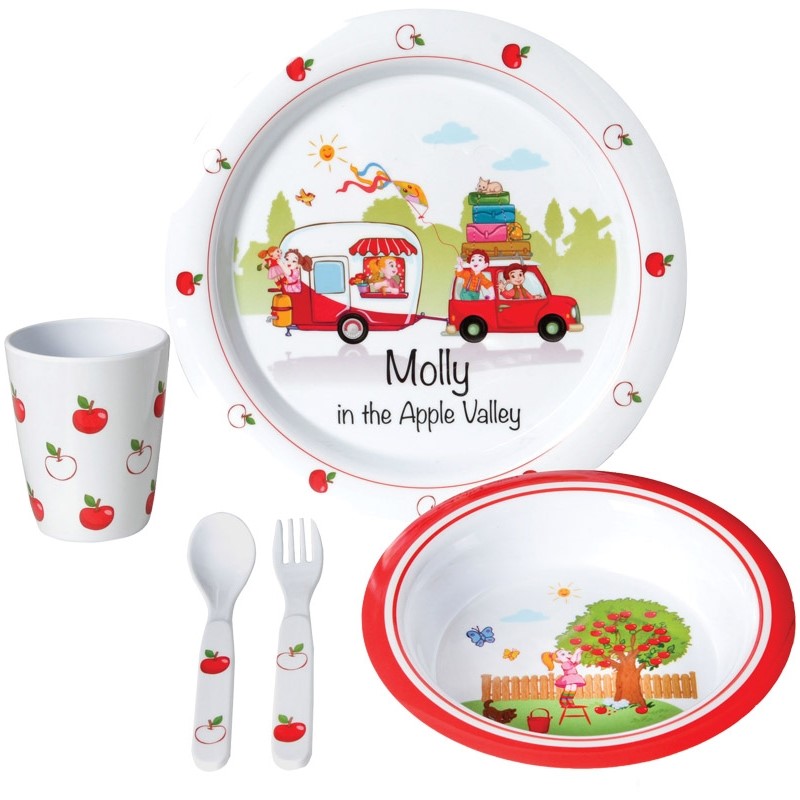 Servise Brunner til Barn 5-deler Molly Rød