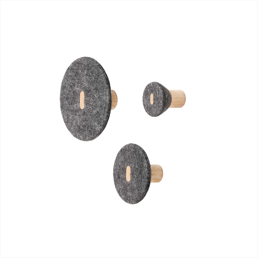 Väggkrok Blomus Pela Dark Grey Melange 3-pack