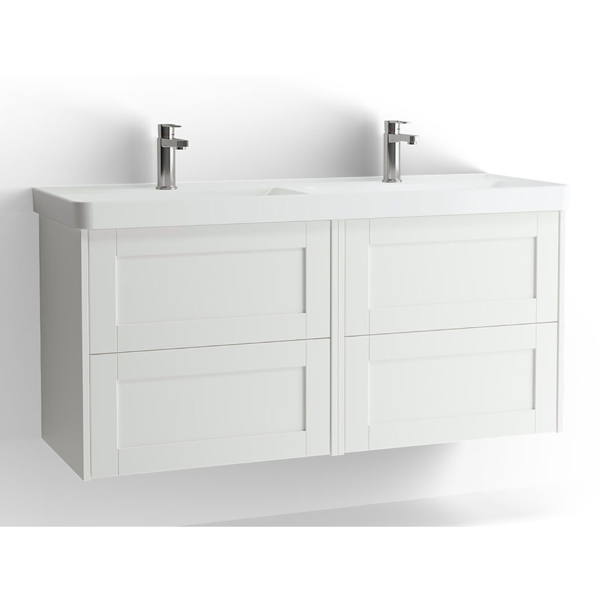 Tvättställsskåp Vedum Mezzo Frame 1200 Dubbel med 4 Lådor | badrum - badrumsmobler - tvattstallsskap-och-kommod | KakelKungen