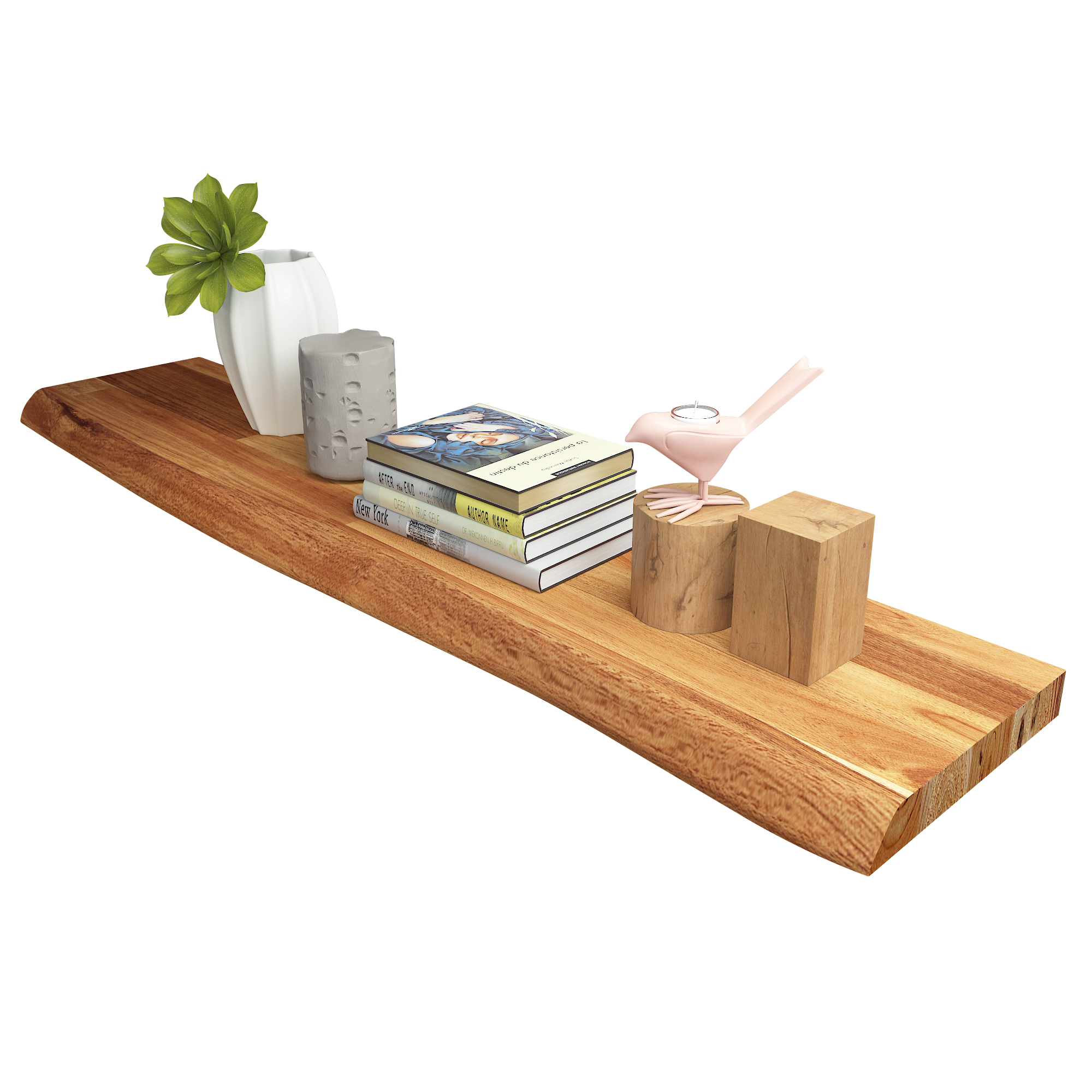 Vägghylla Interbuild Afloat Gyllene Teak, 120 cm