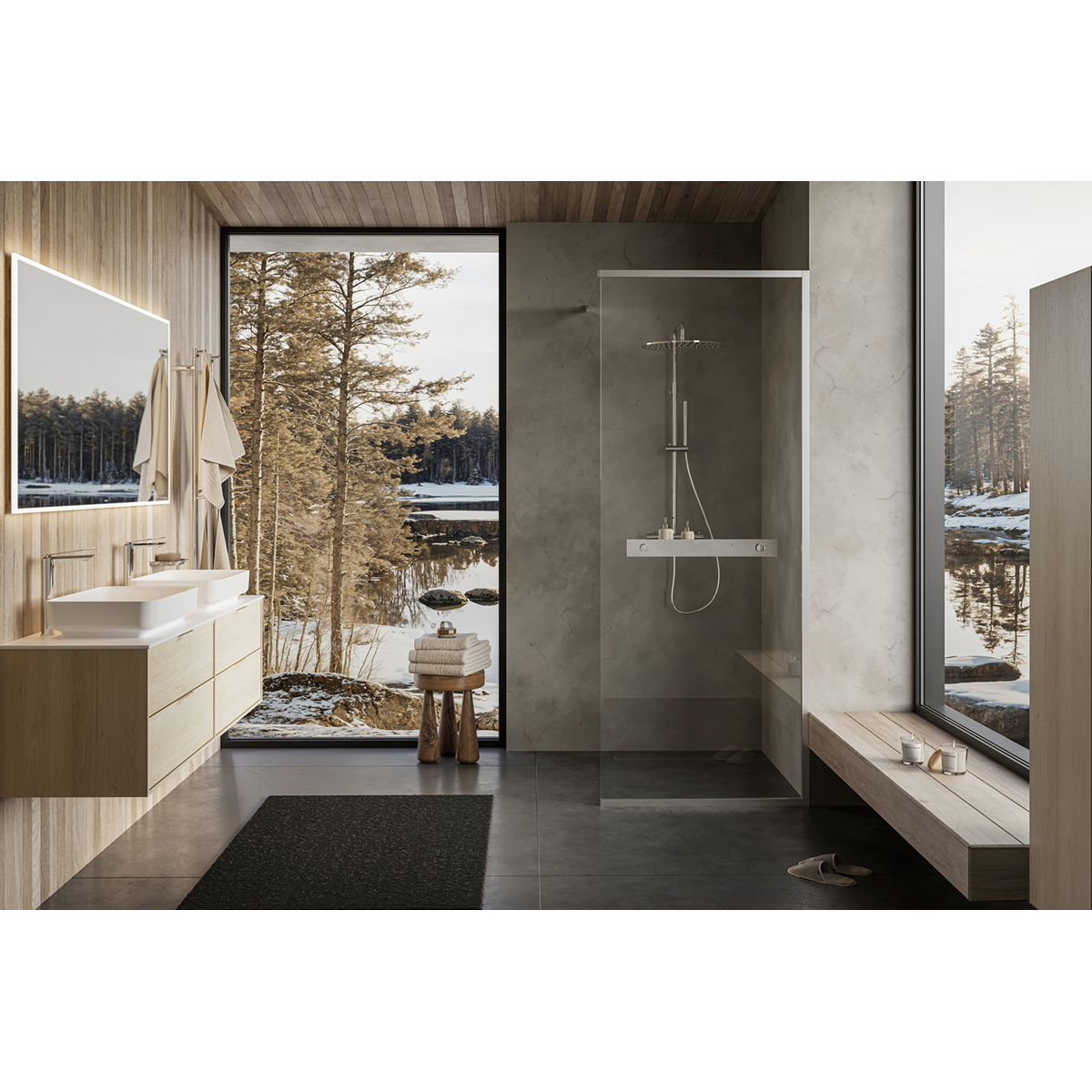 Duschvägg Svedbergs Langfoss Fast