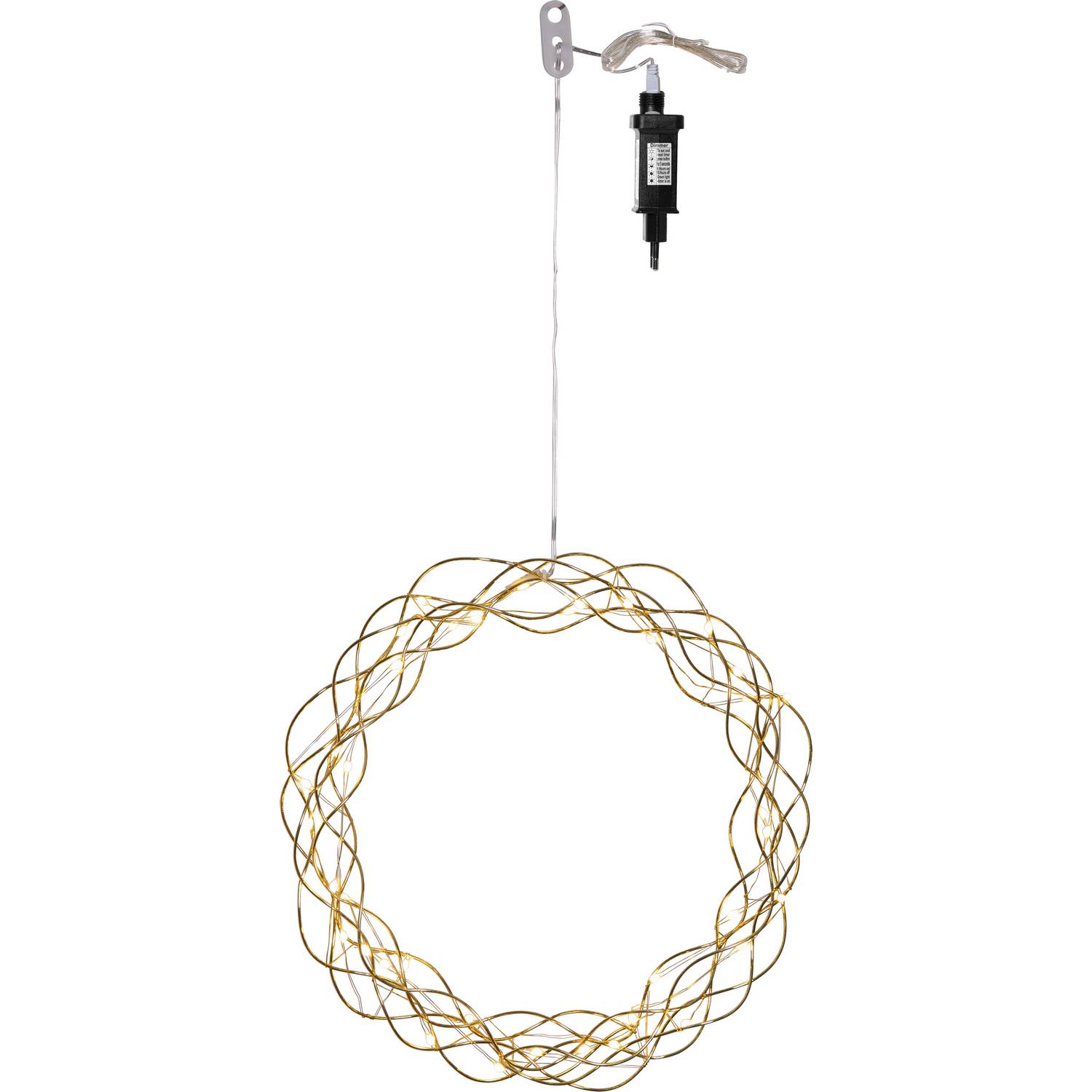 Hengende Dekorasjon Star Trading Curly Krans med LED 30cm