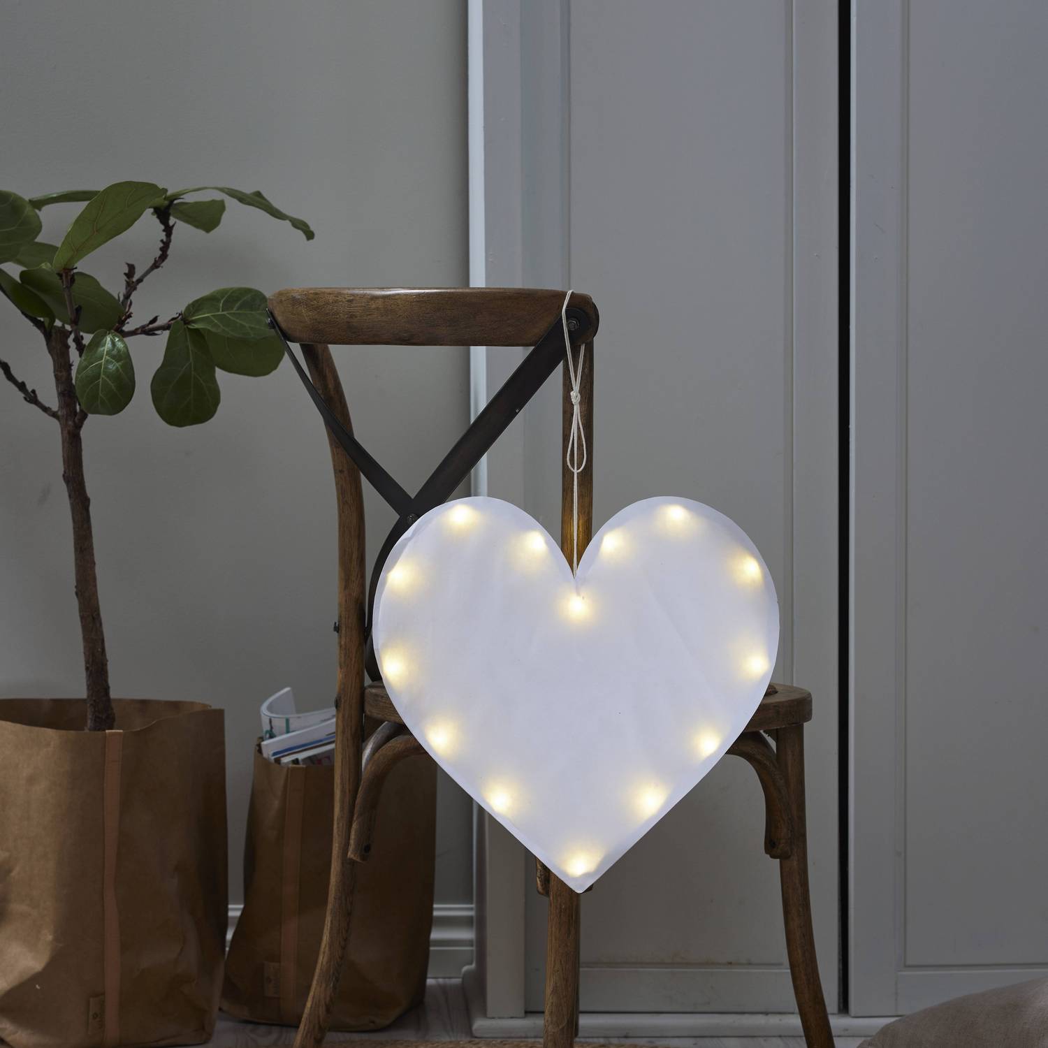 Hengende Dekorasjon Star Trading Milla Hjerte med LED