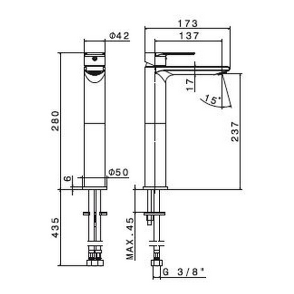 Servantbatteri Newform Fan Høy