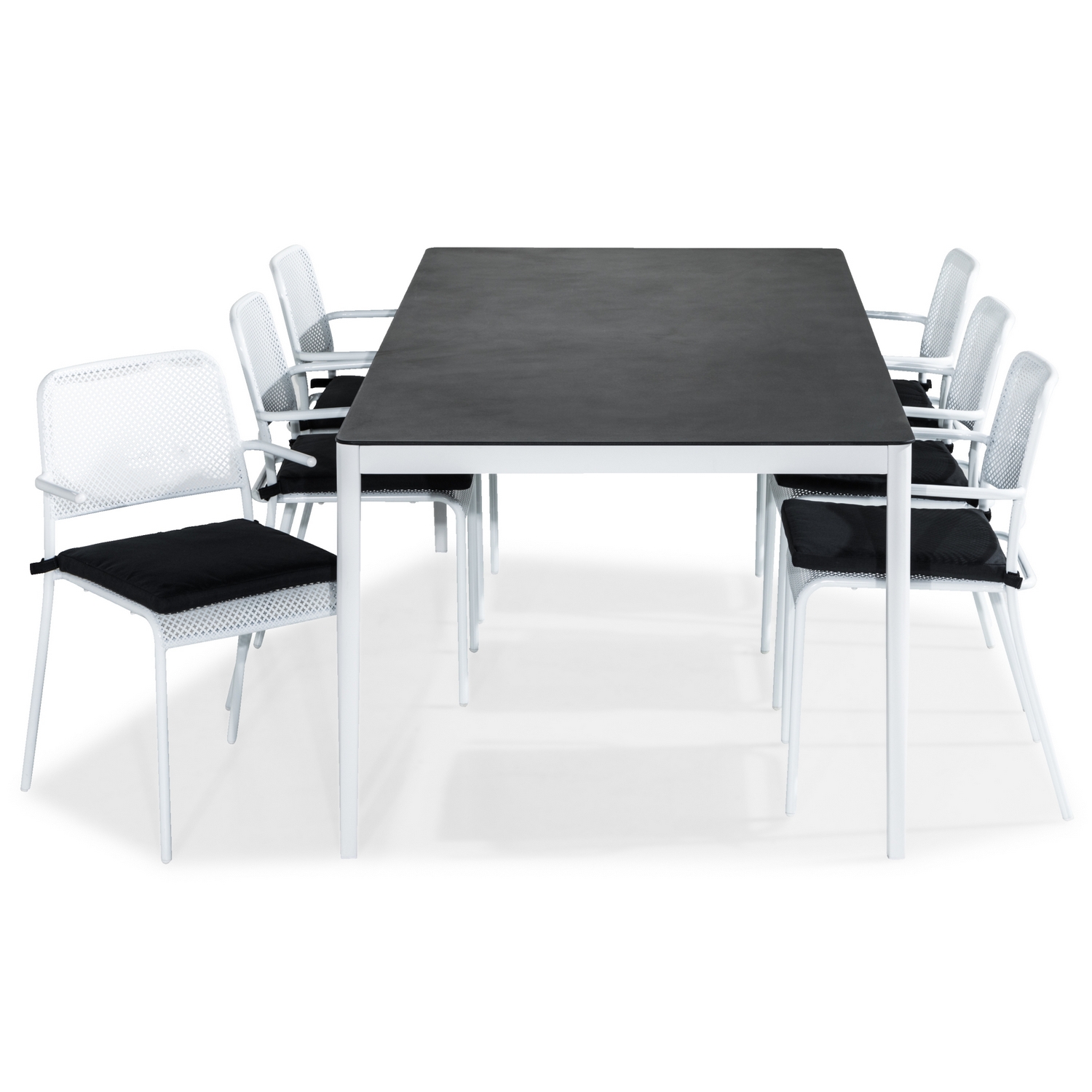 Matgrupp Comfort Garden Alex 200x100 med 6 Armstöd Stol Logan Matgrupp Comfort Garden Alex 200x100 med 6 Armstöd Stol Logan