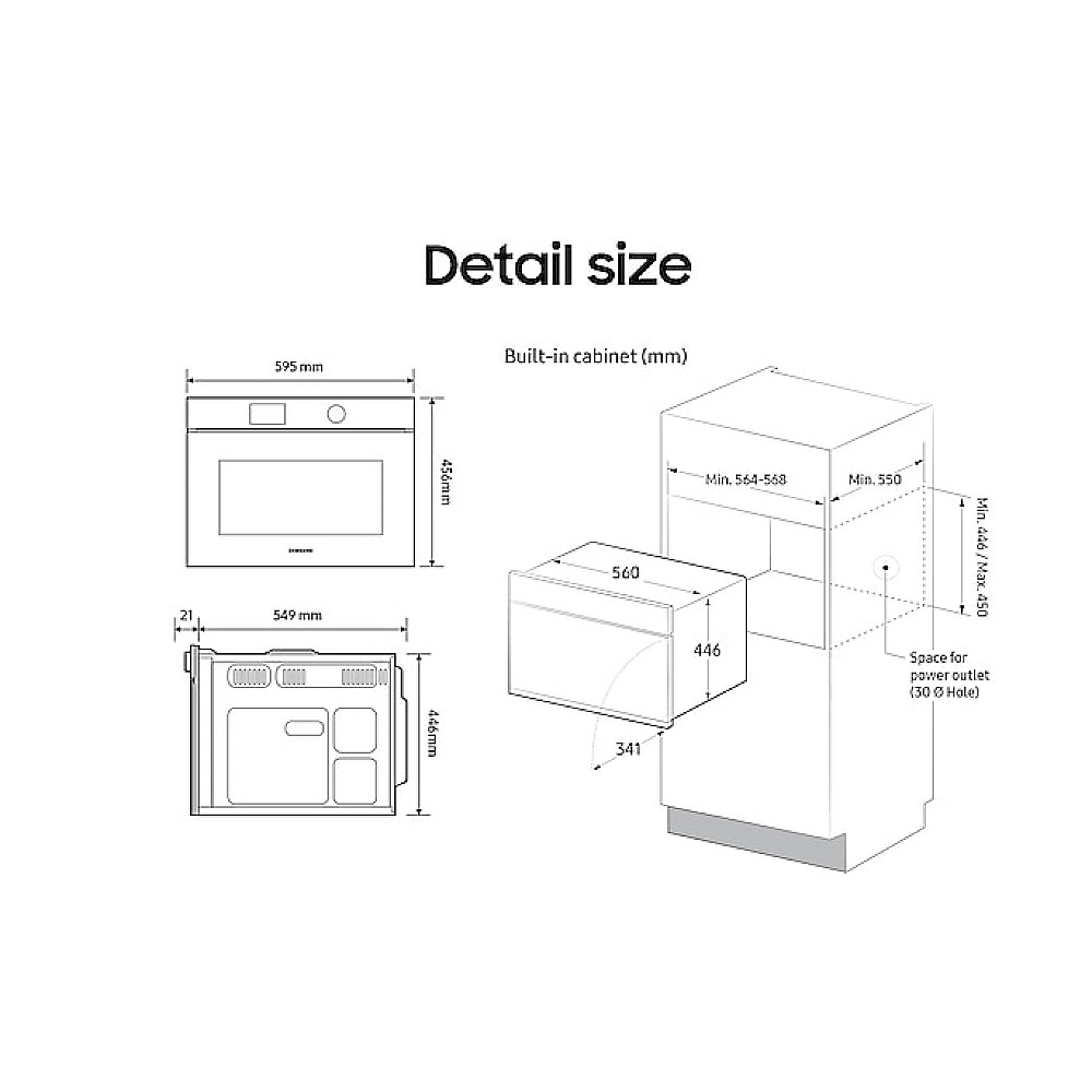 Mikrobølgeovn Samsung NQ5B5713GBK Series 5 Smart Cooking 50L Sort