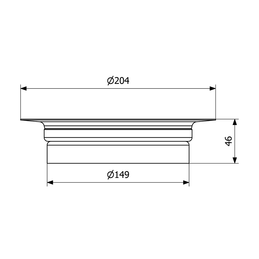 Förhöjningsring Purus Rostfri Ø150