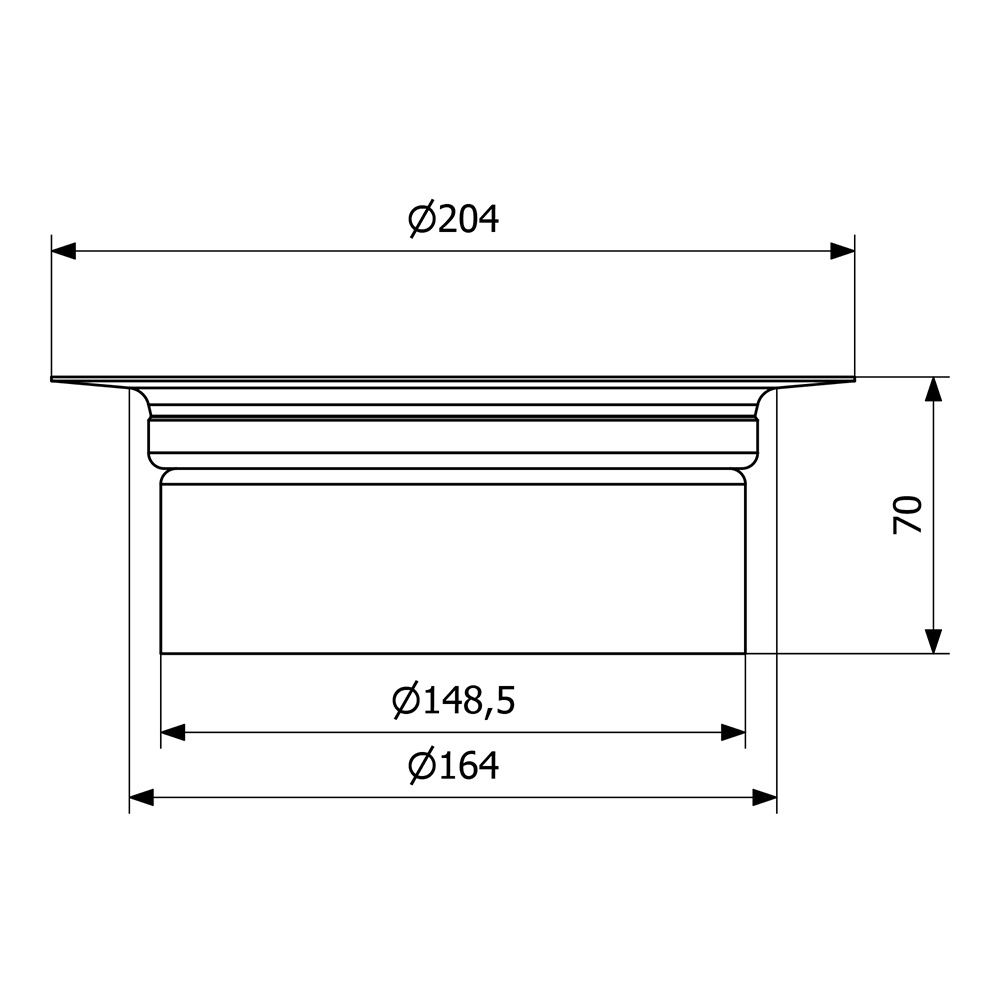 Förhöjningsring Purus Rostfri Ø150