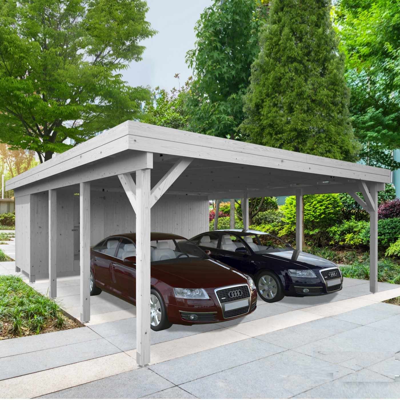 Bod Palmako 10,9 m2 til Carport Karl 40,6 m2