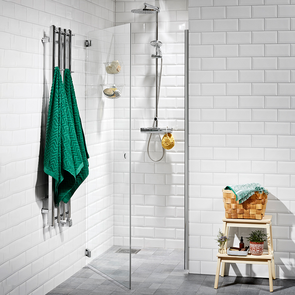 Duschvägg Alterna Capo Bredd: 780 mm, Profil: Svart