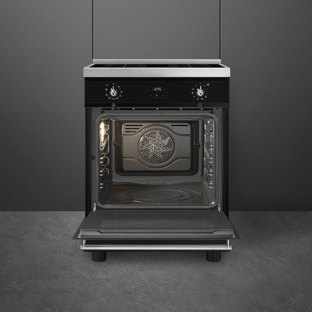 Induksjonsovn Smeg C6IPBLT2 Svart Rustfritt Stål