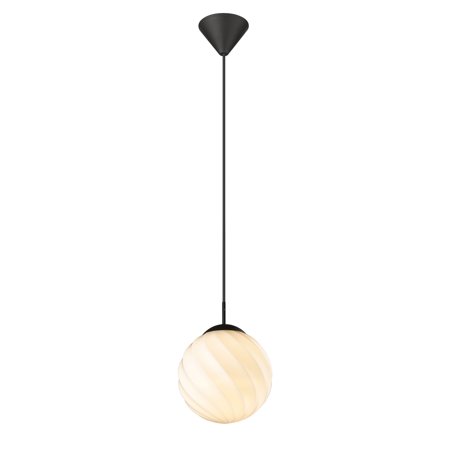 Taklampe Halo Design Twist Ø25 cm Ball Opal/Svart