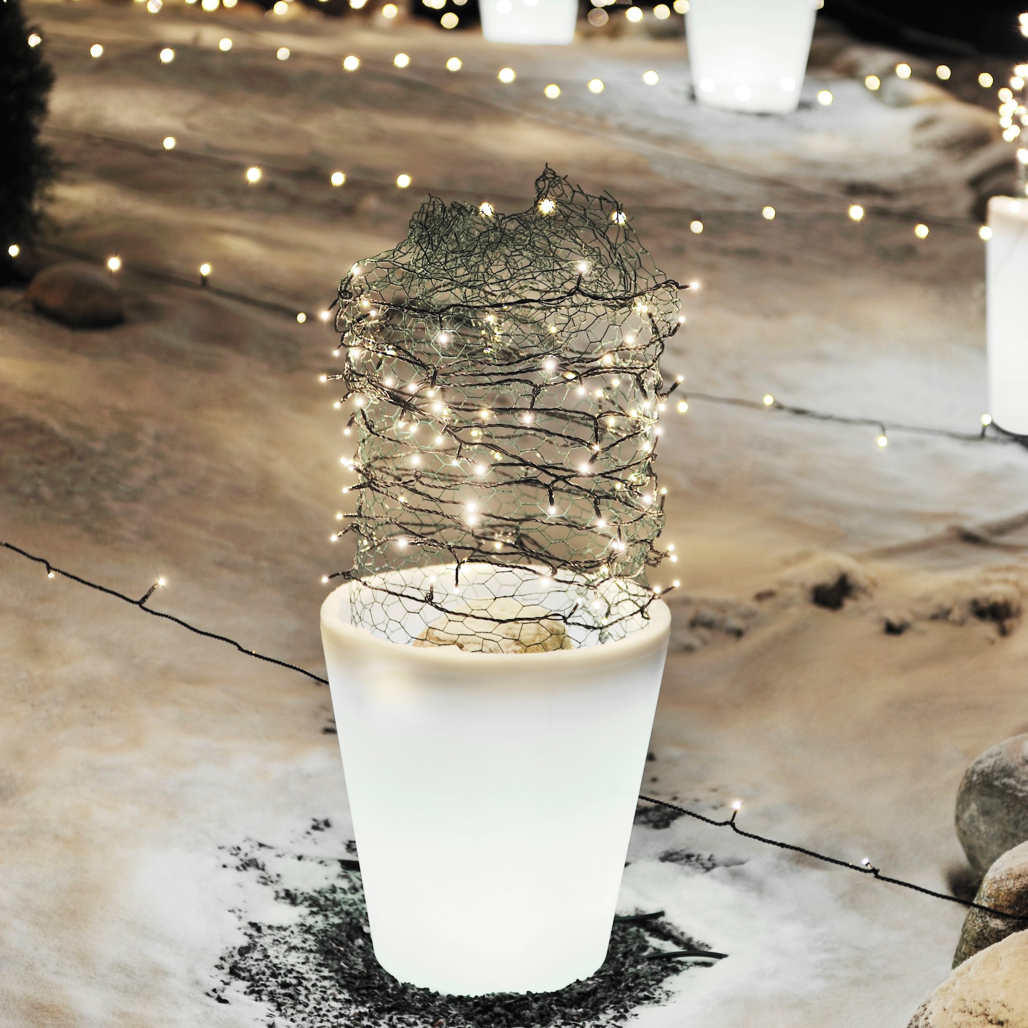 Blomsterpotte Gnosjö Konstsmide Assisi LED Plast Trafo IP44