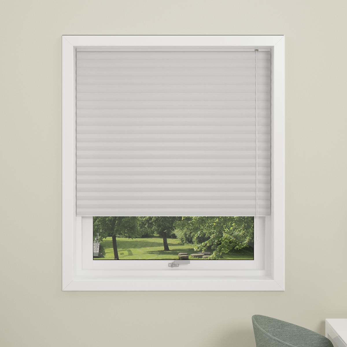 Plisségardin Debel Dubai Mørkleggende med snortrekk Hvit 90x210 cm