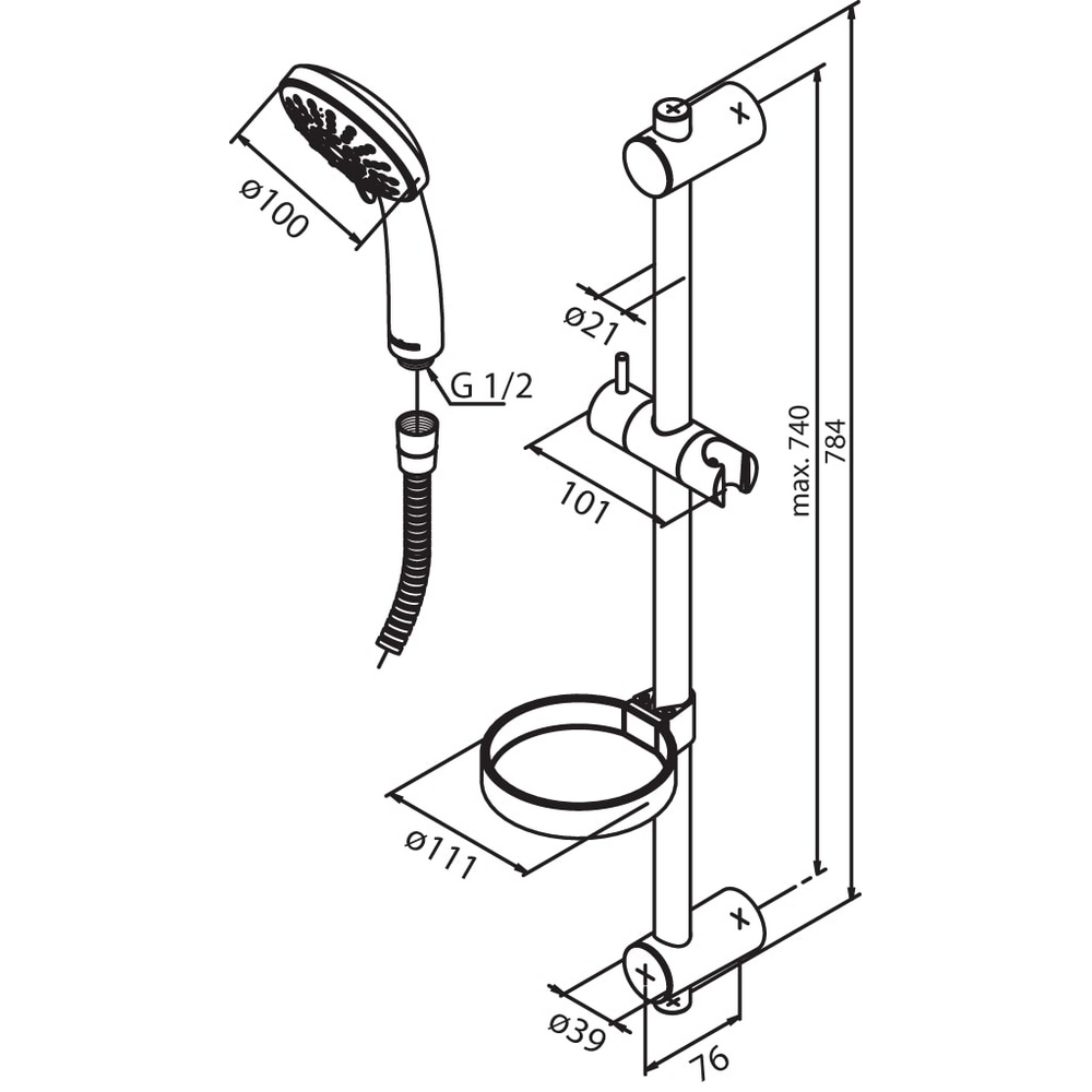 Dusjsett Damixa Fair Jet Flex