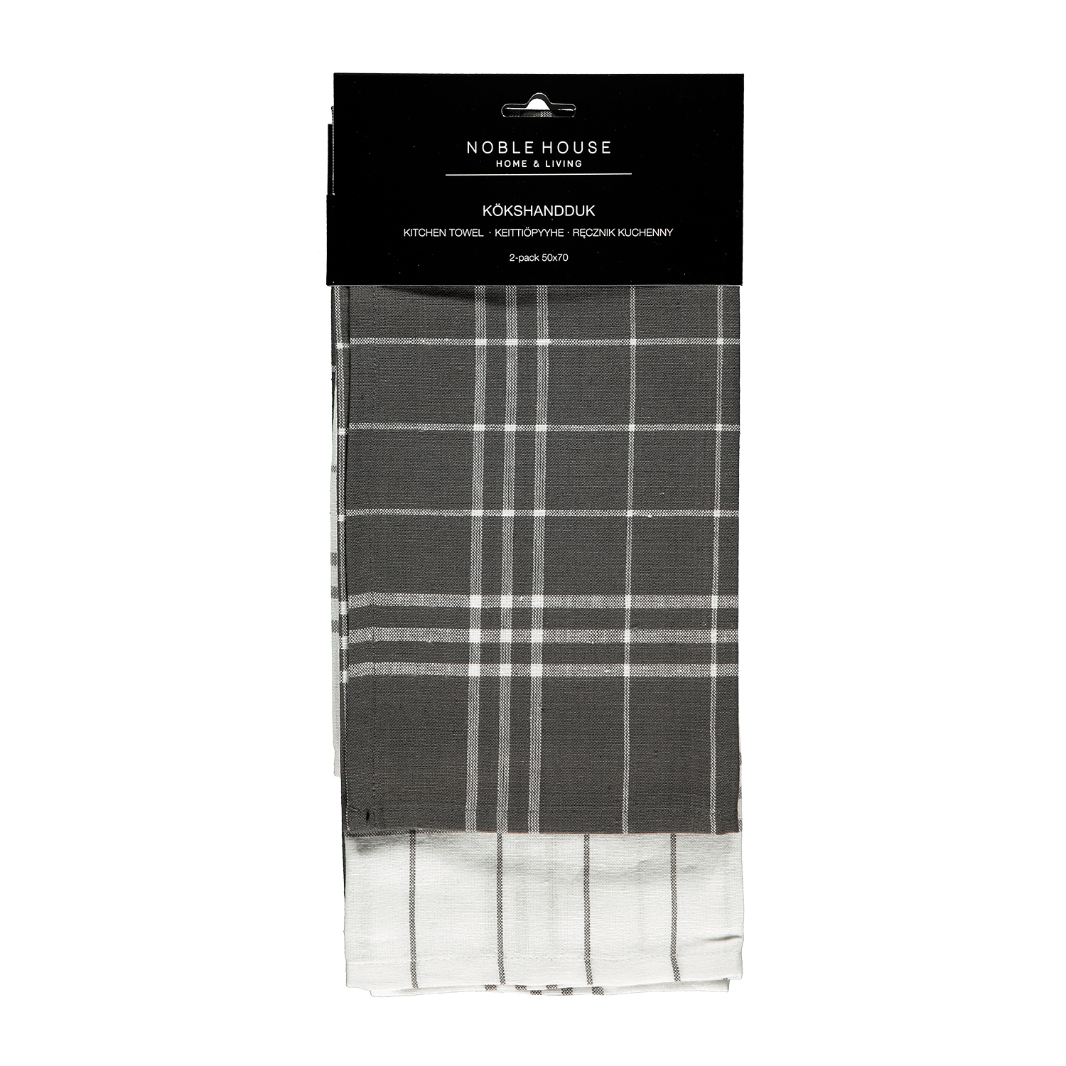 Kökshandduk Noble House Hanna Classic 2-pack Mörkgrå