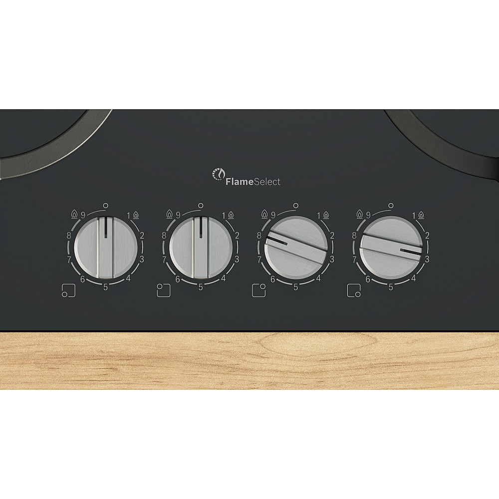 Gasskomfyr BOSCH Serie 6 PPP6A6I10 Sort med FlameSelect og Easy Cleaning