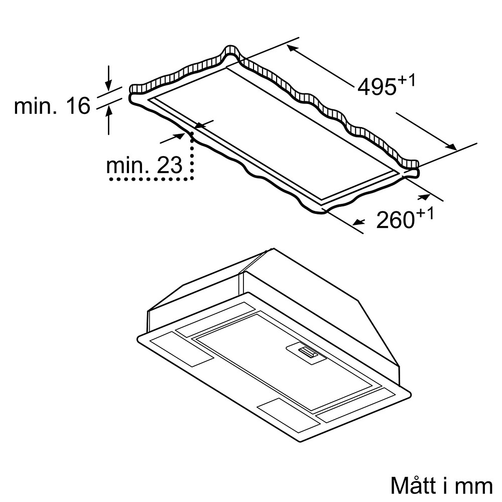 Innbyggingsvifte for Skap eller Hette Bosch DLN53AA70 Serie 2 Rustfritt