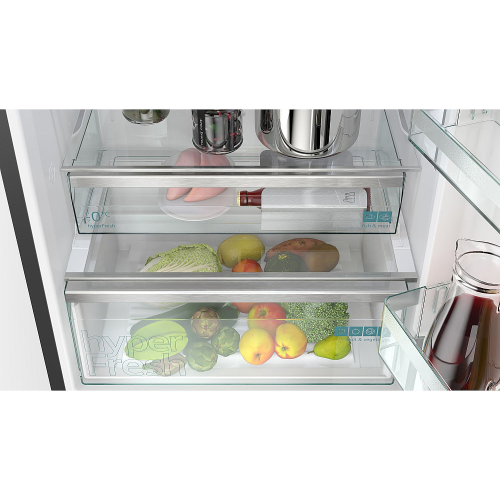 Frittstående Kjøleskap og Fryser Siemens iQ700 KG49NSBBF Med LED-Belysning 203 x 70 Cm