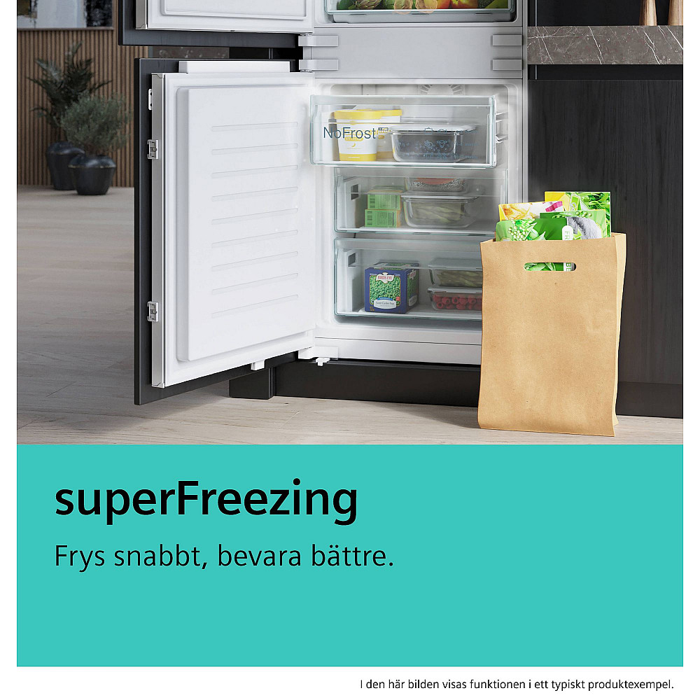 Frittstående Kjøleskap og Fryser Siemens iQ700 KG49NSBBF Med LED-Belysning 203 x 70 Cm